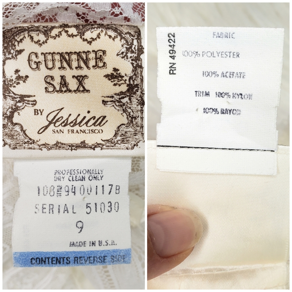 SOLD VINTAGE  Gunne Sax White Lace Prairie Dress - Picture 8 of 8